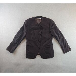 Vintage Burberry Jacket Womens‎ 42 / US 8 Wool Cashmere Checkered 4 Button 80's